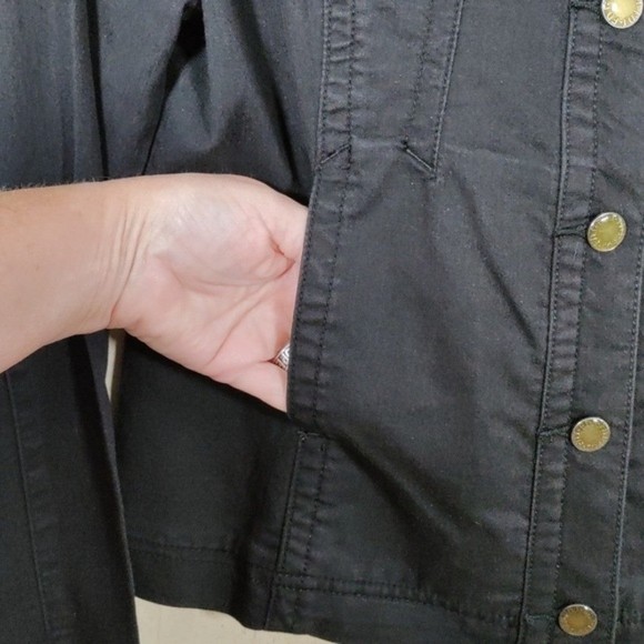 12145 FINAL PRICE French Dressing black trucker style denim jacket M NWT - Picture 5 of 12